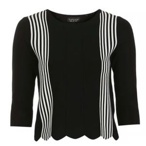 Topshop Scalloped Hem Top Size 6